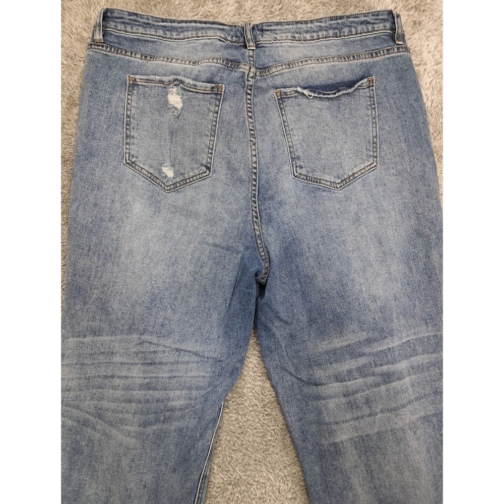 I&M Black Label Jeans Womens Sz 20 Plus I & M Denim Blue Stretch Distressed Pant - Picture 12 of 16